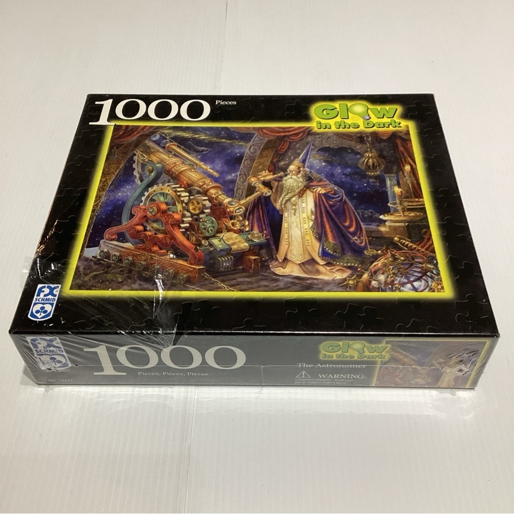 2004 FX Schmid 1000 Pc Puzzle “The Astonomer” Stars Galaxy Glow In The Dark New